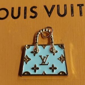 LV Light Blue and Gold Bag Charm Pendant